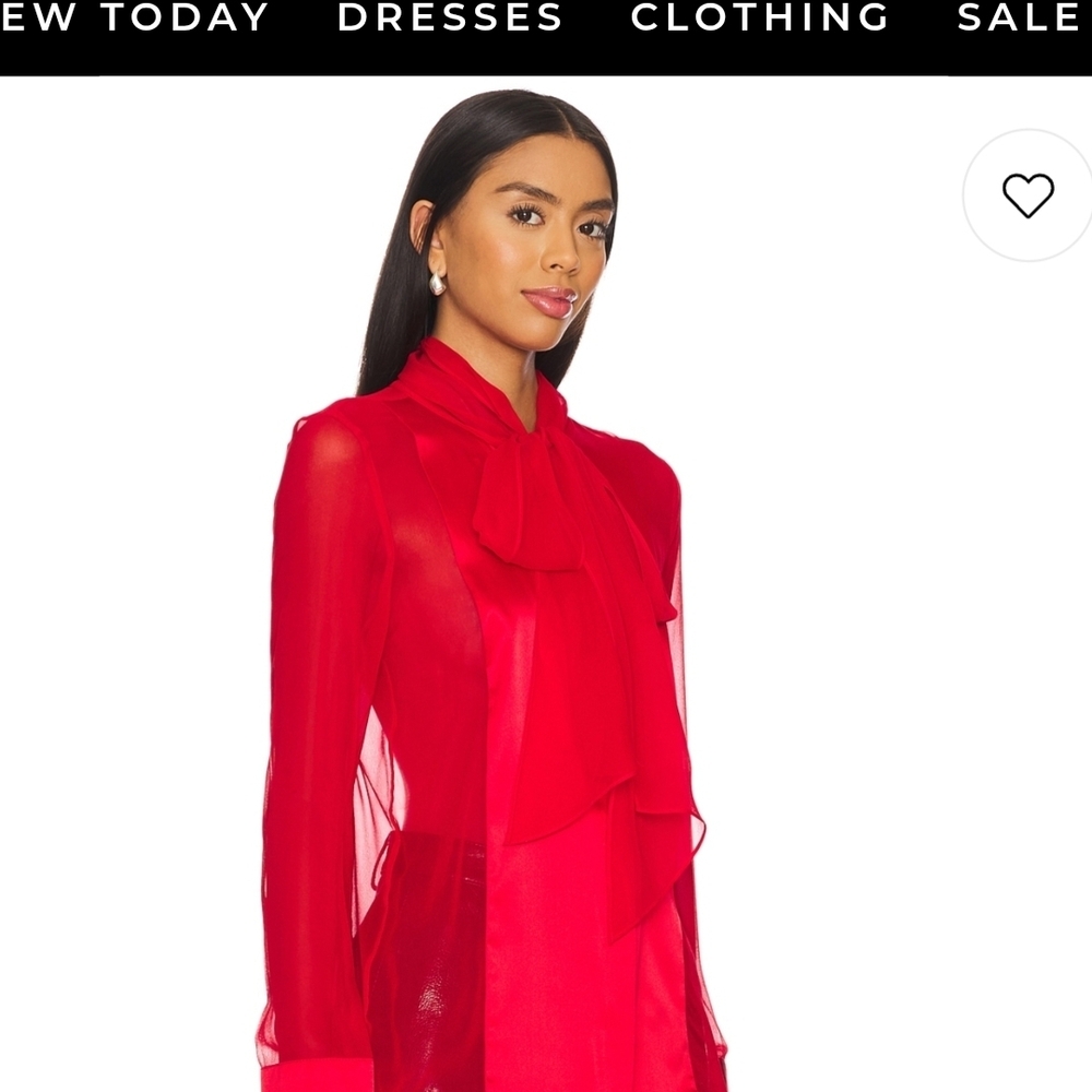 Retrofete Scarlet Red Blouse with Chic Bow